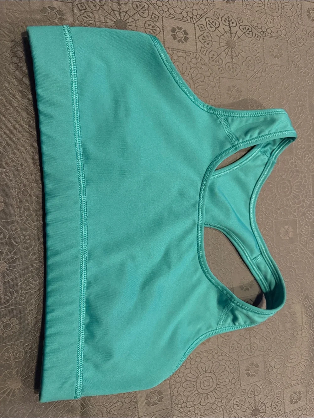 Nike Aqua Racerback Sports Bra with White Swoosh